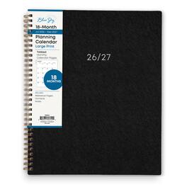 Blue Sky - 2027 18-Month Monthly Planner, 8"x10", Large Print, Solid Black