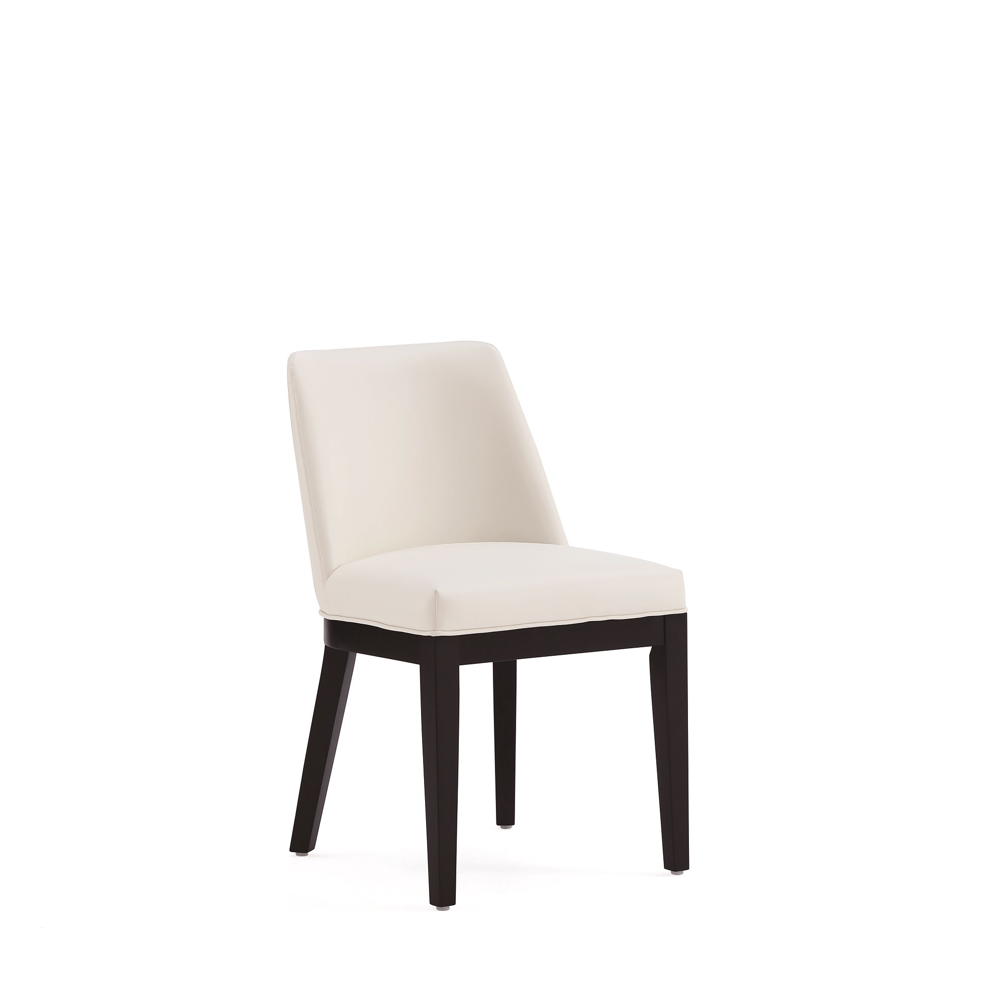Back. Manhattan Comfort - Gansevoort Modern Wood Vegan Leather Dining Chair - Set of 2 - Ivory.