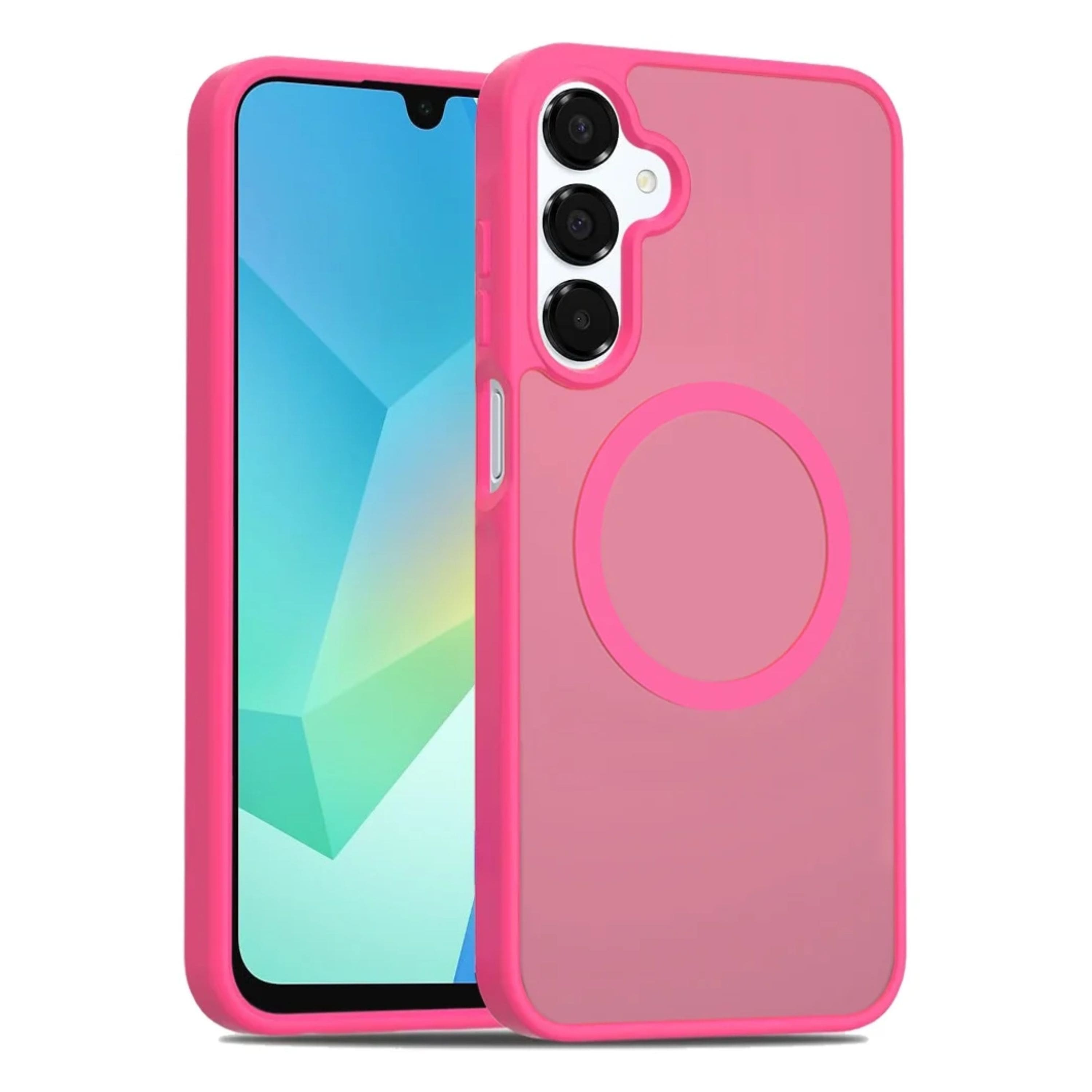 Kitcheniva - Soft Touch Translucent Magnetic Circle Phone Case With Tempered Glass For Samsung Galaxy A16 5G - Hot Pink price history on PriceWatchPro