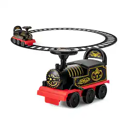 HONGGE - Kids Electric Ride On Train Set with Track and Music - Black