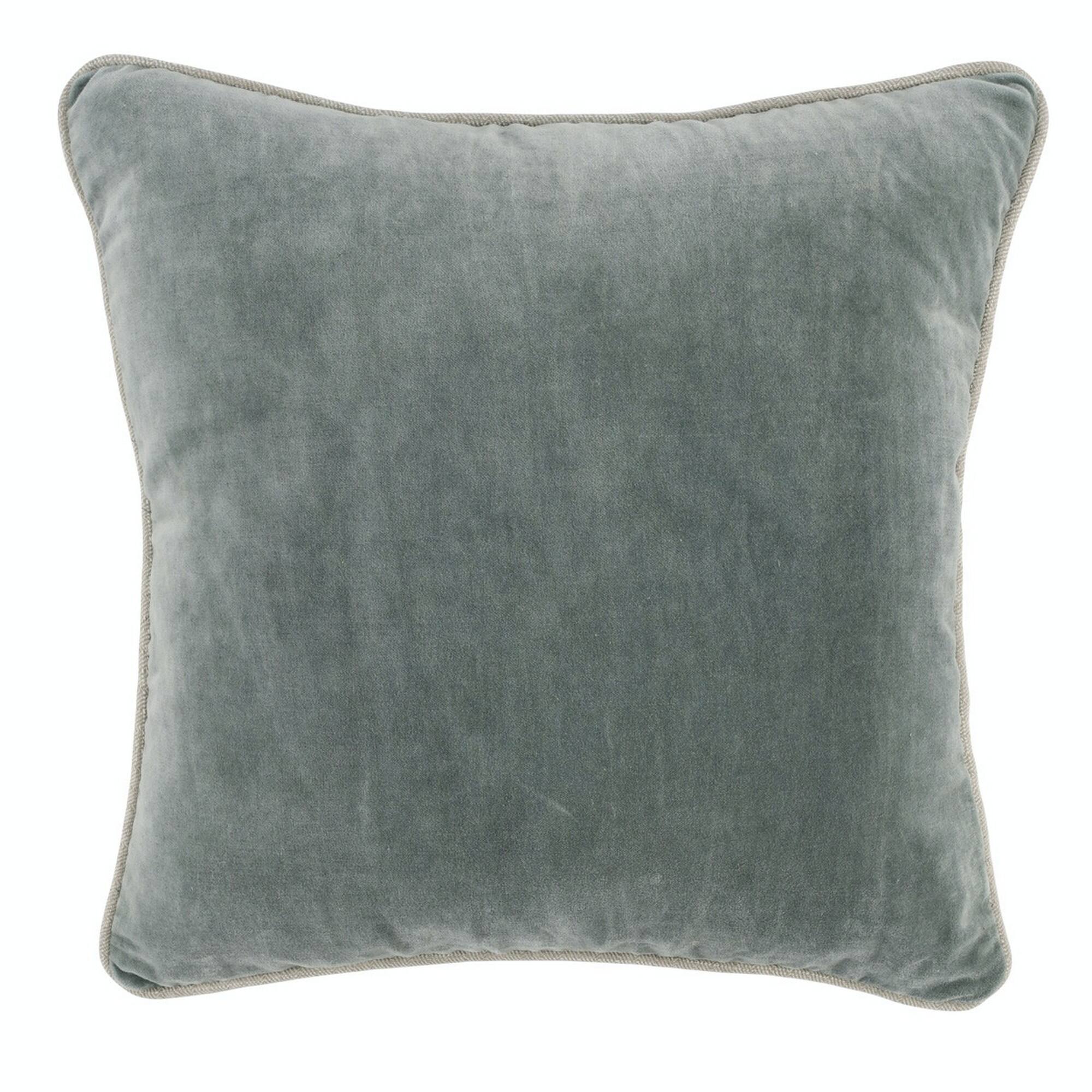 Front. Manhattan Lane - Square Throw Pillow with Cotton Cover - Green.