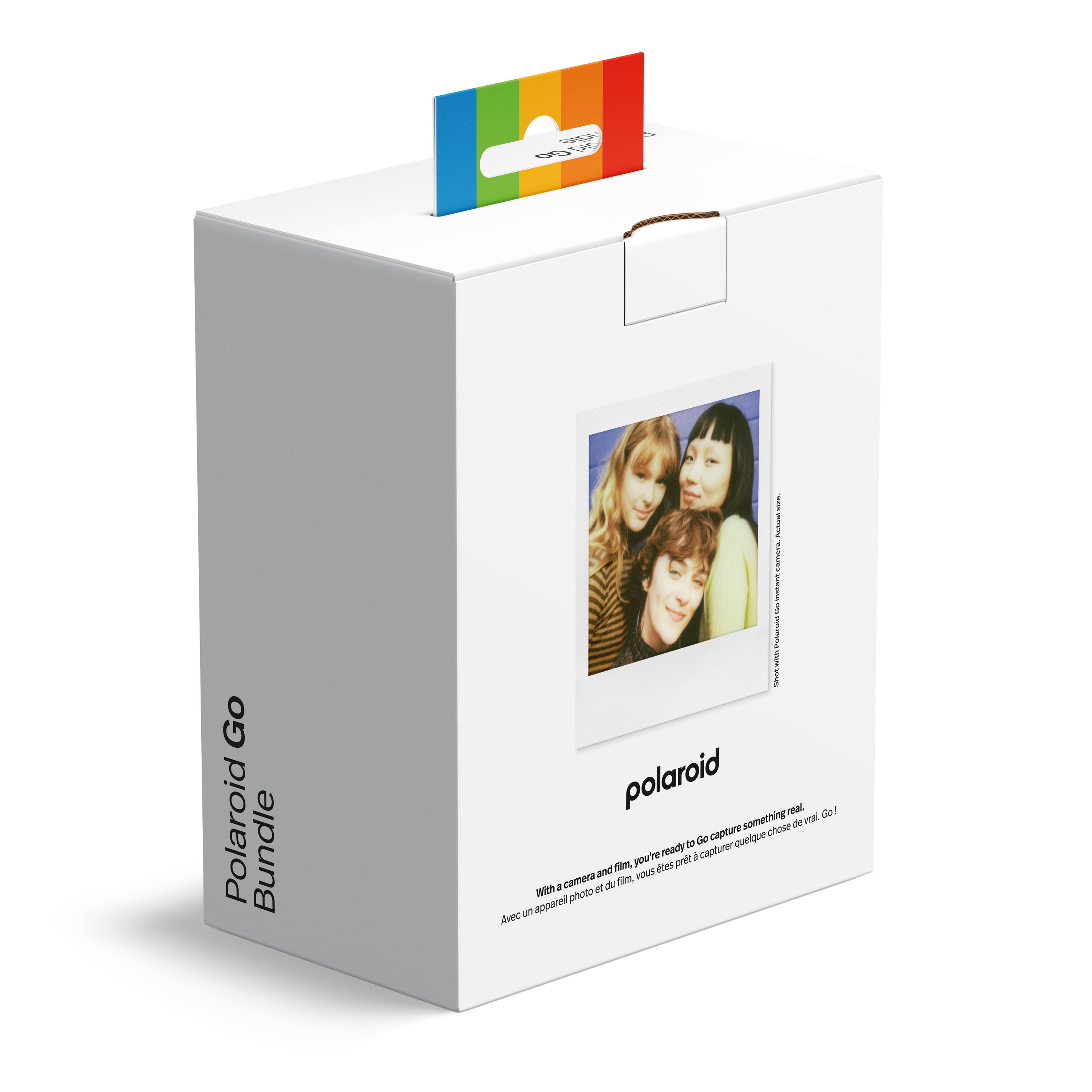 Polaroid Go Bundle

Actual camera instant DO Polaroia with Shot polaroid real. Go! ! something de vrai capture chose to Go quelque you're ready  capturer film, tes pret and vous a camera du film, With et photo un apparell Avec