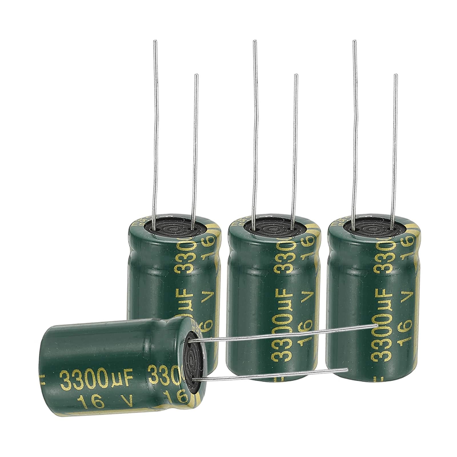 Unique Bargains - 3300uF 16V 13x21mm Electrolytic Capacitor, High Frequency, Low Impedance, Radial Leads, 24pcs - Green price history on PriceWatchPro