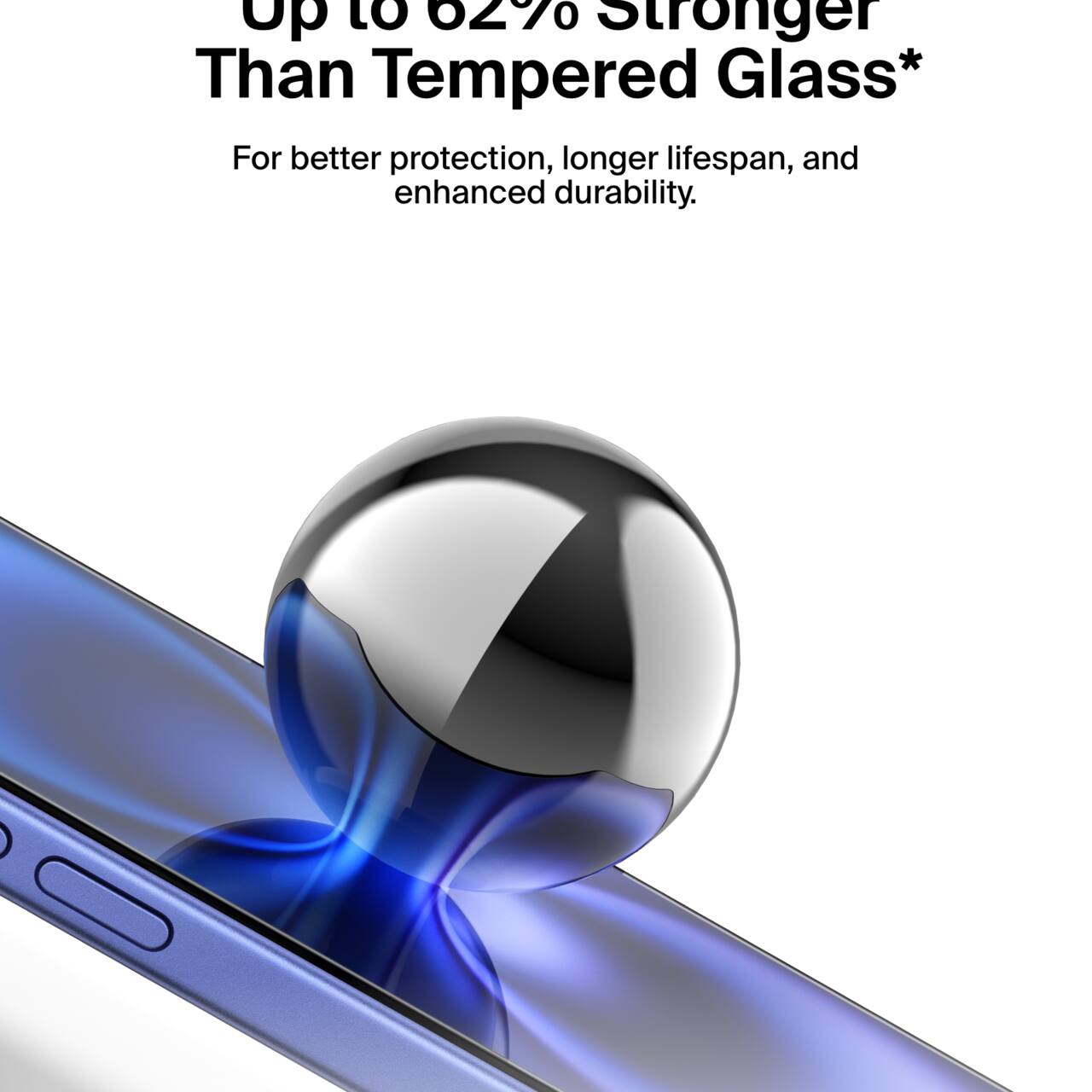 Up to 62% Stronger Than Tempered Glass*  
For better protection, longer lifespan, and enhanced durability.