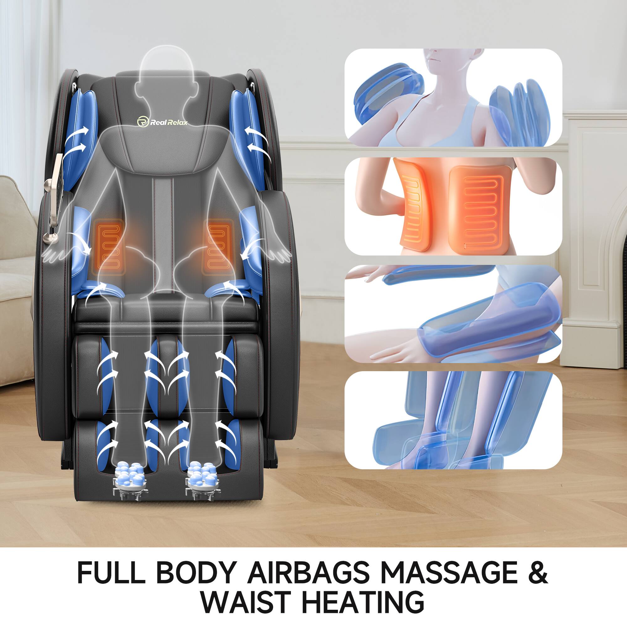 Real Relax Z Uma MAP FULL BODY AIRBAGS MASSAGE & WAIST HEATING