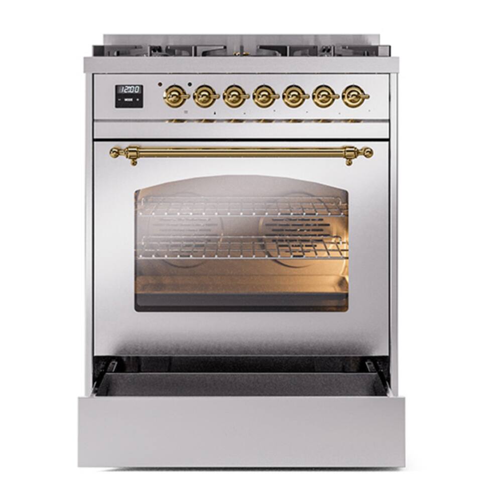 Alt View 6. ILVE - ILVE Professional Plus II 30 inch Dual Fuel Range with 5 Burners (Liquid Propane, Graphite Matte) - Graphite Matte.