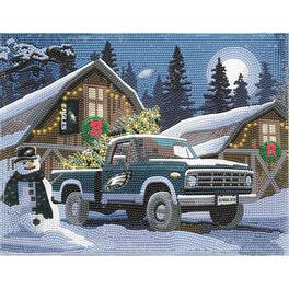 Sporticulture - Philadelphia Eagles Winter Truck Diamond Art Holiday Craft Kit - Multicolor