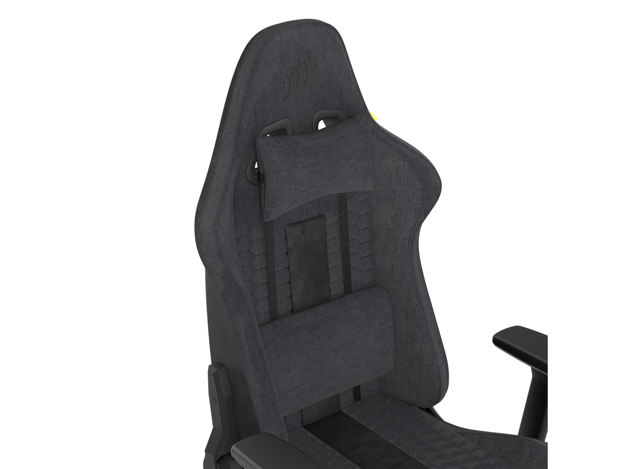 Alt View 4. CORSAIR - Corsair TC100 RELAXED Gaming Chair (Fabric Grey/Black) - Grey/Black.