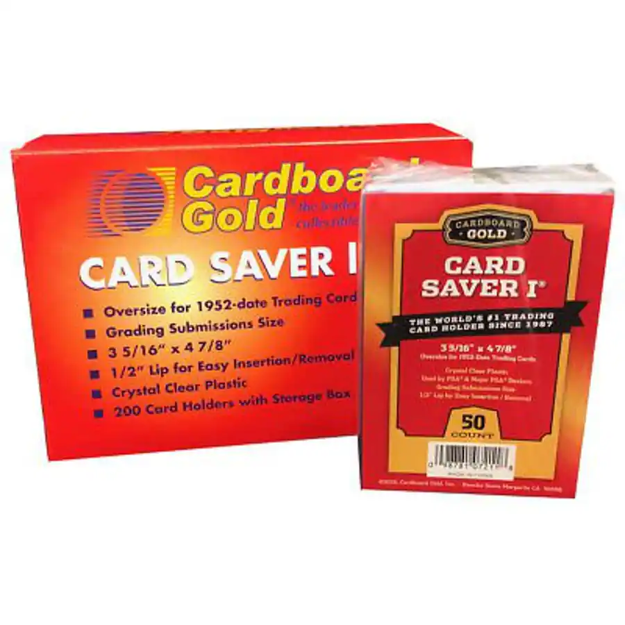 Somi Rigid Cardboard Gold Card Saver 1 200ct Semi rigid Card Holders PSA ...