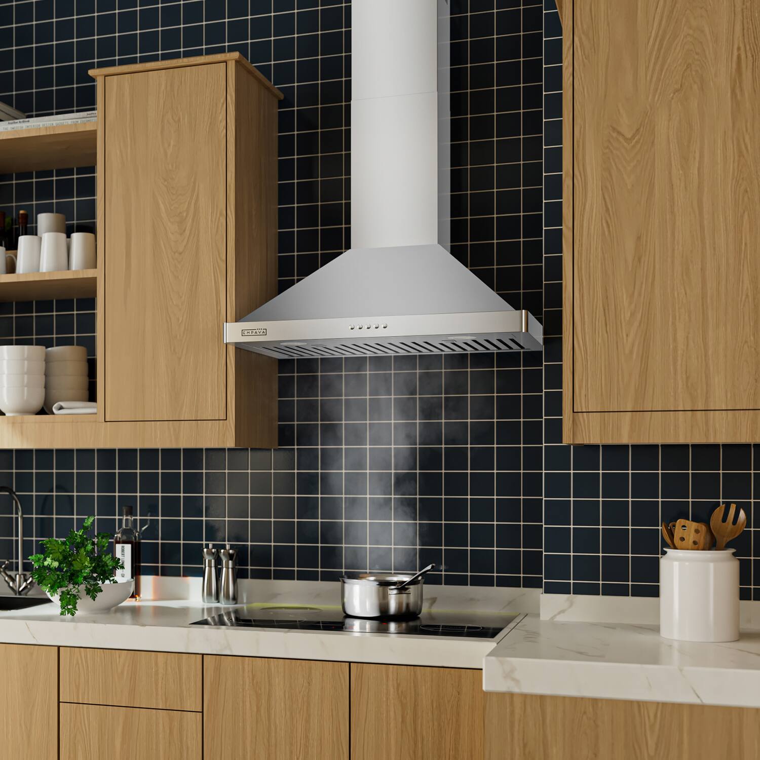 Alt View 1. Empava - 30 in. 400 CFM Wall Mount Range Hood - Stainless Steel.