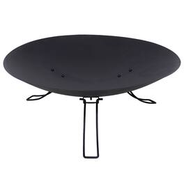 Sunnydaze - Classic Ebony Steel Portable Folding Fire Pit - 24 in - Black