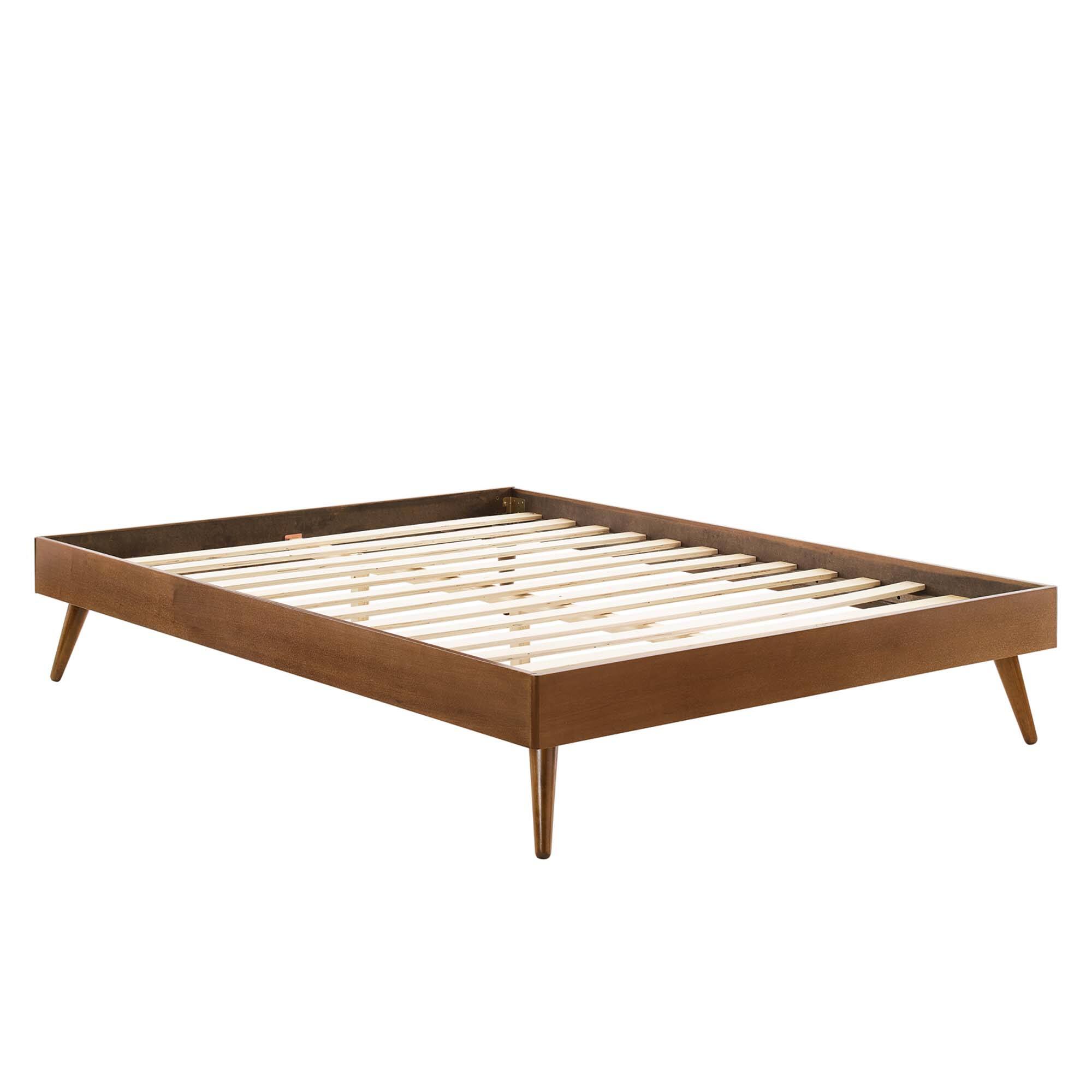 Left. Modway - Melanie Tufted Button Upholstered Fabric Queen Platform Bed - Brown.