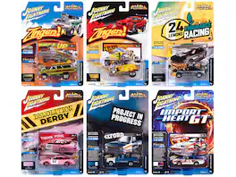 "Street Freaks" 2023 Set A of 6 Cars Release 1 1/64 Diecast Model Cars by Johnny Lightning - Multicolor