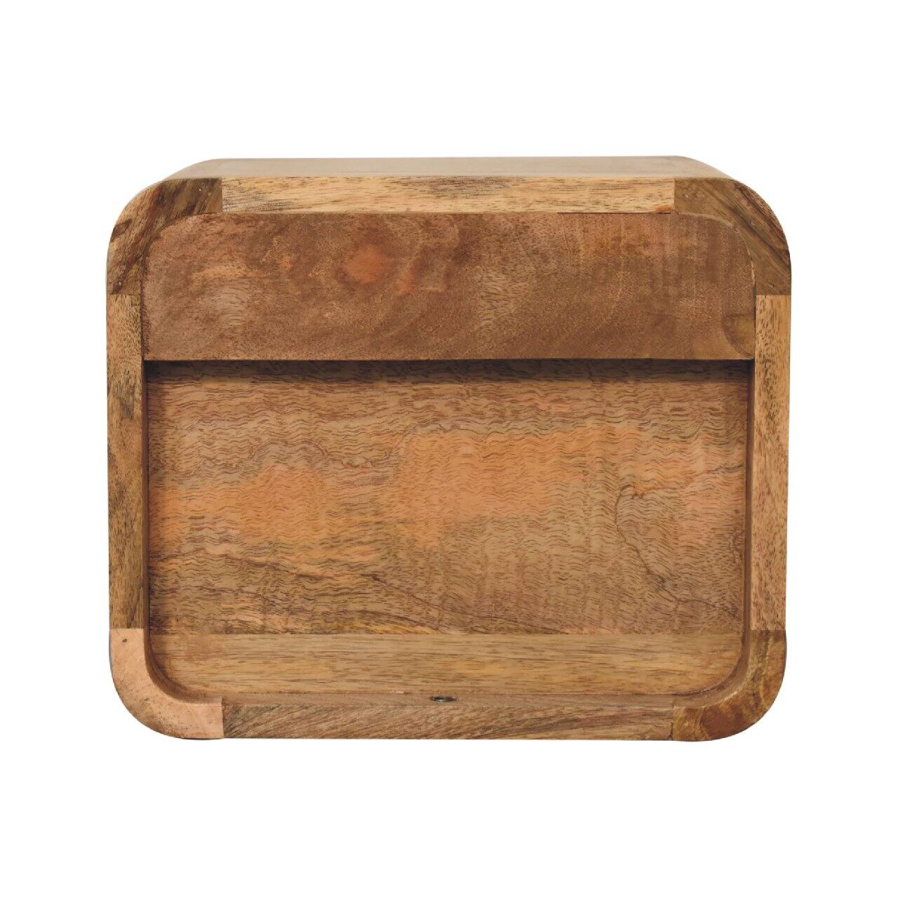 Alt View 5. Artisan Furniture - Artisan Furniture Solid Wood Mini Oak-ish Floating Open Nightstand, 1 Drawer, 1 Open Slot, Brown - Oak.