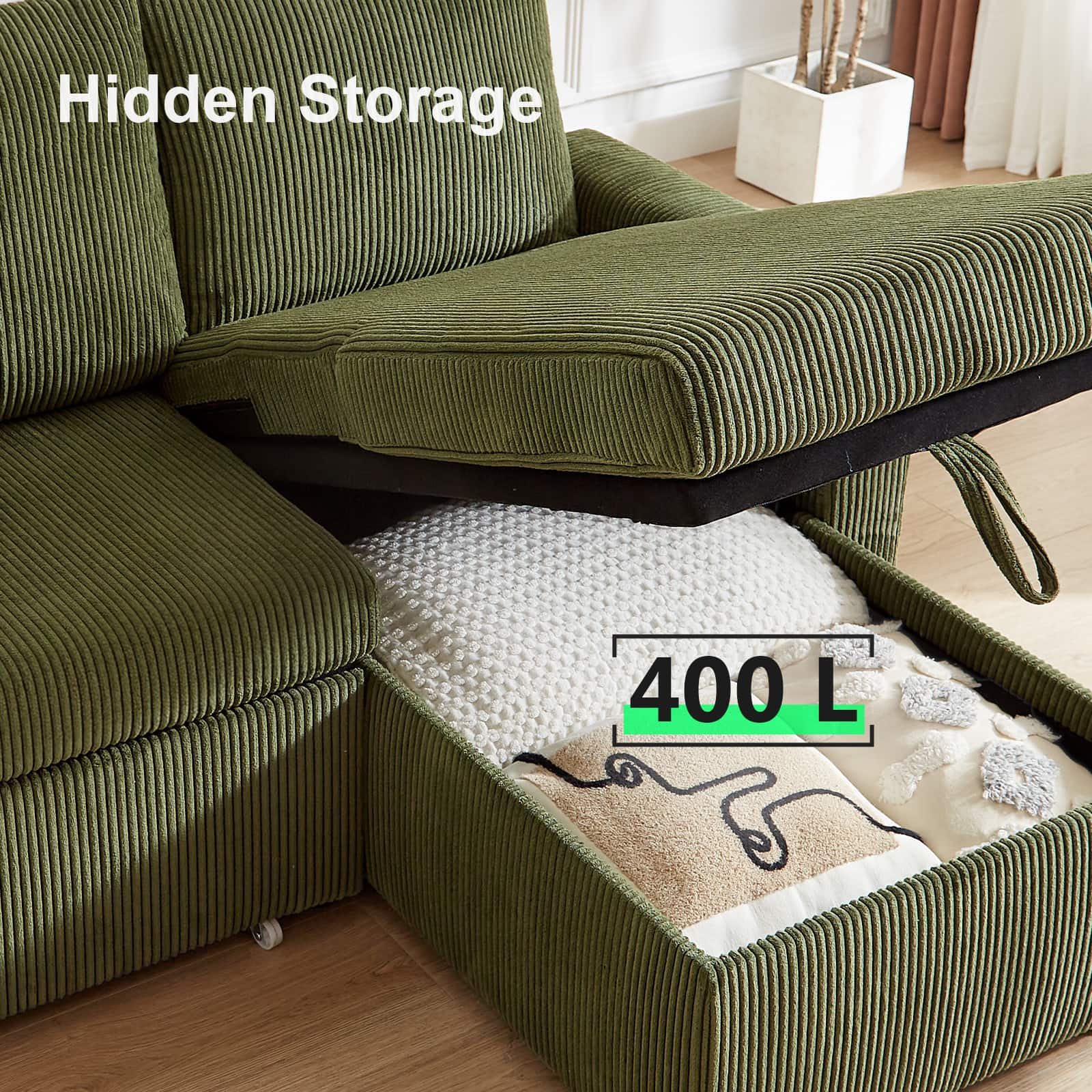 Hidden Storage
400 L