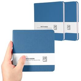 Unique Bargains - 3pcs 5.5x5.5 Inch Small Sketchbook, 24/48pg 300GSM Watercolor Paper Pad Square Tiny Pocket for Drawing Travel - Blue