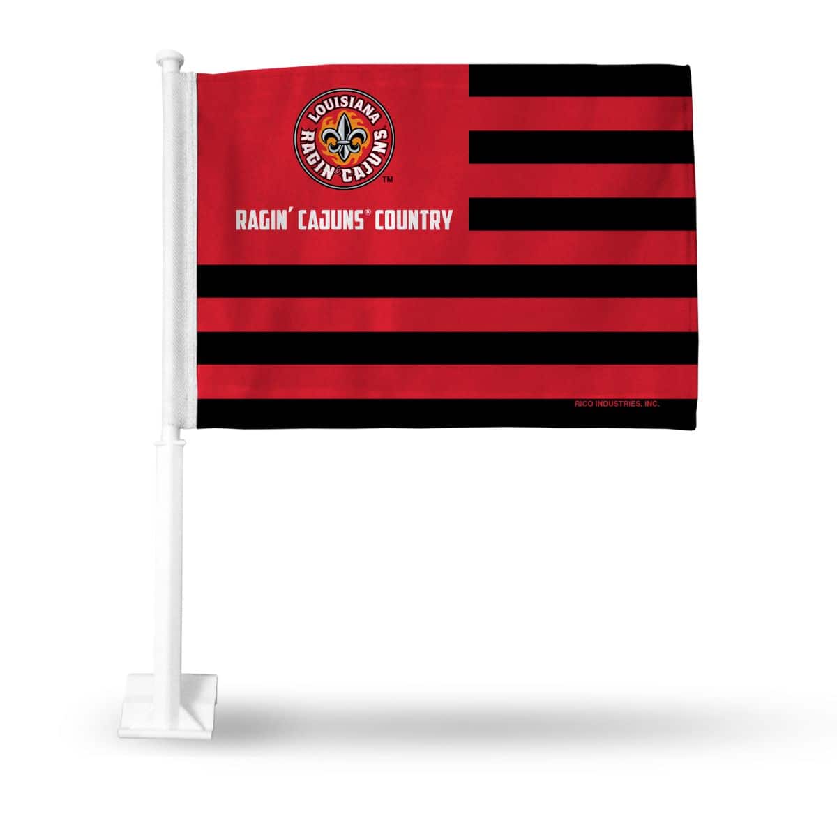 Rico Industries - Louisiana Lafayette Ragin Cajuns Country 14x19 Double Sided Window Mount Car Flag - Multi