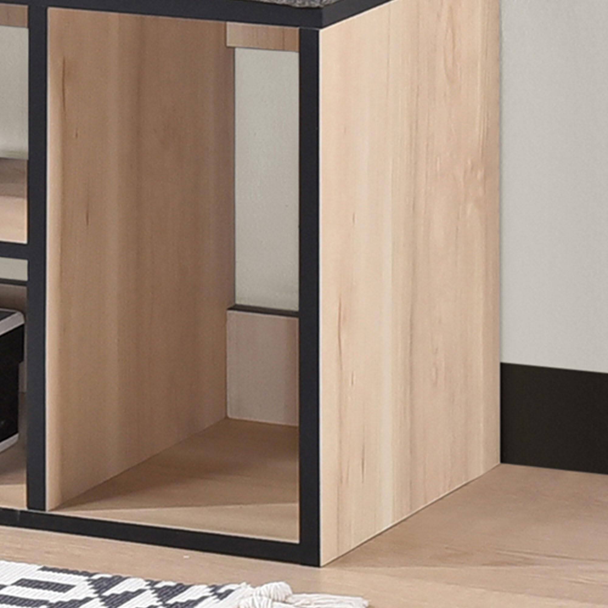 Alt View 1. Kings Brand Furniture - Kings Brand Furniture Julian Bench & Shoe Rack, 7-Shelf Storage & Drawer - Brown.