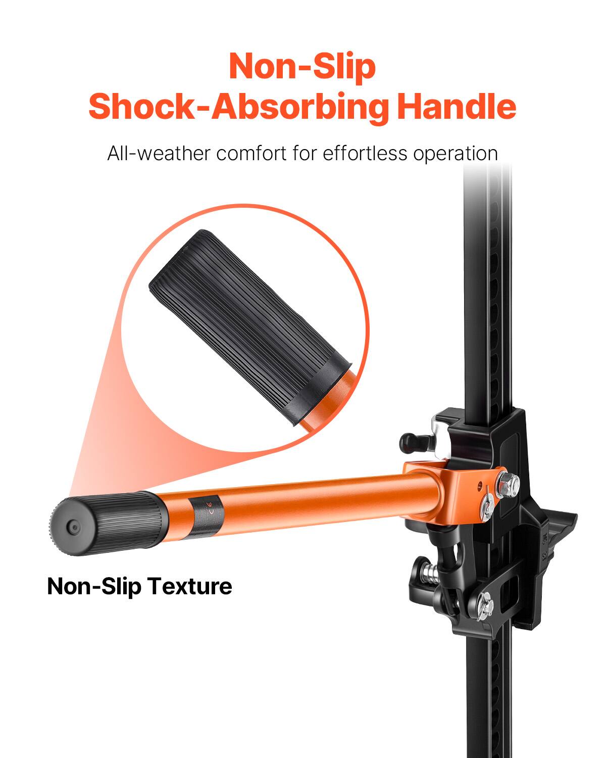Non-Slip Shock-Absorbing Handle  
All-weather comfort for effortless operation  
Non-Slip Texture