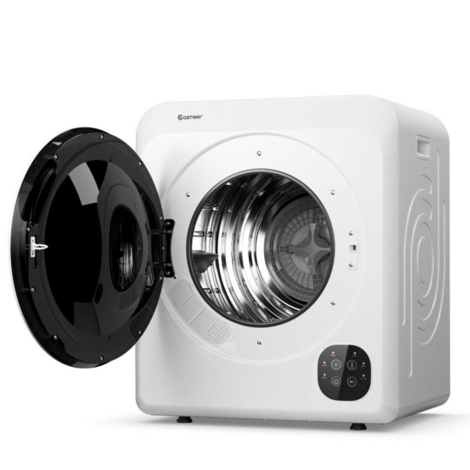 Alt View 6. LUCKY ONE - 1700W Portable Tumble Dryer 3.22 cu.ft with Stainless Steel Tub - Wall Mount Freestanding - White.