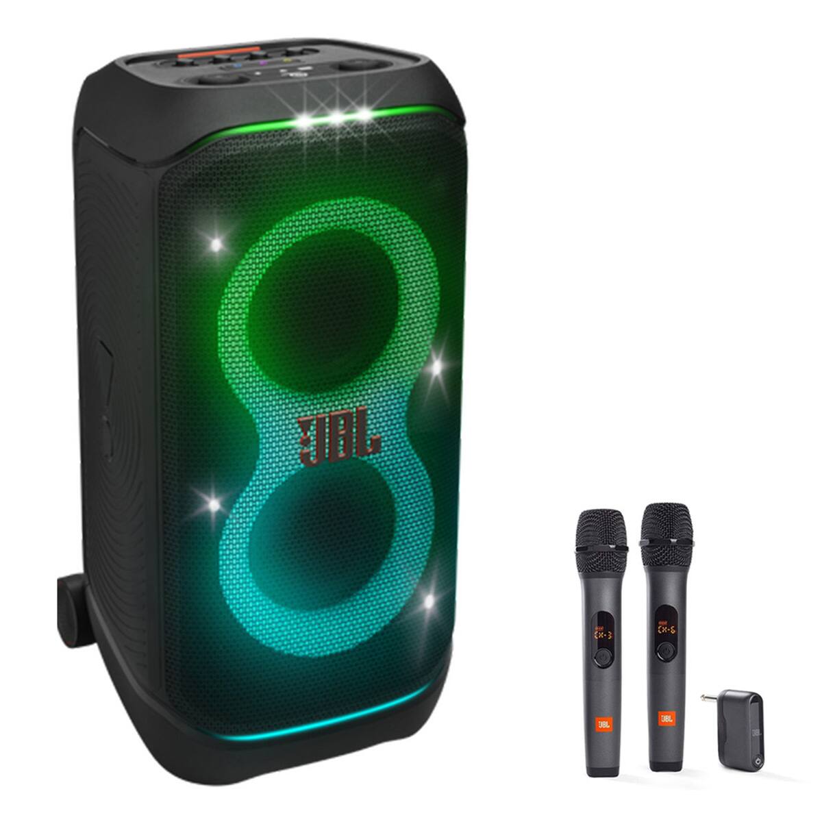 JBL - PartyBox Stage 320 Portable Party Speaker with Wireless Two Microphone System - Black