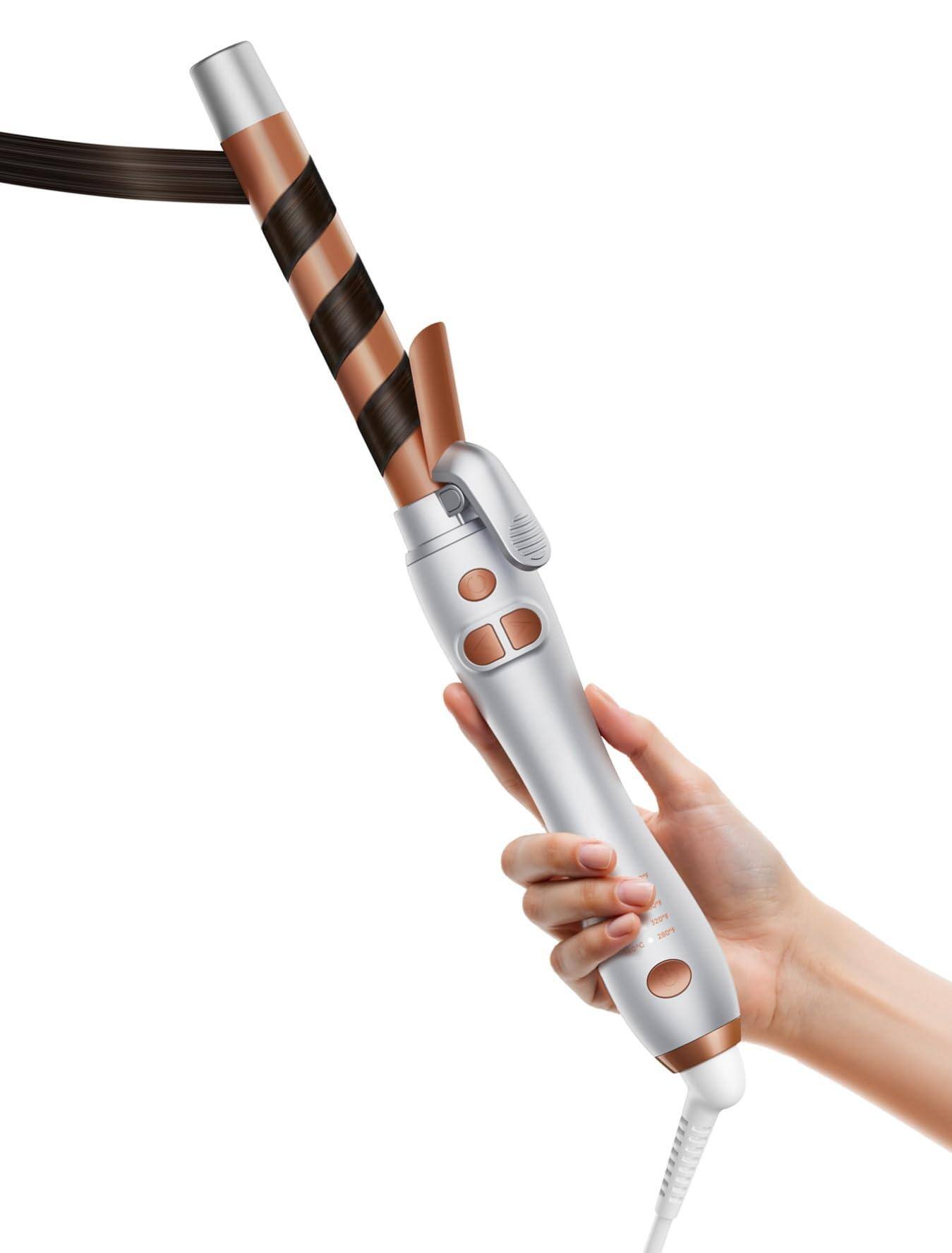 Reds Spade - Rotating Curling Iron Extra Long Curl Cycle Automatic Wand For Hair Self Spinning Up To f Dual Professional - Default