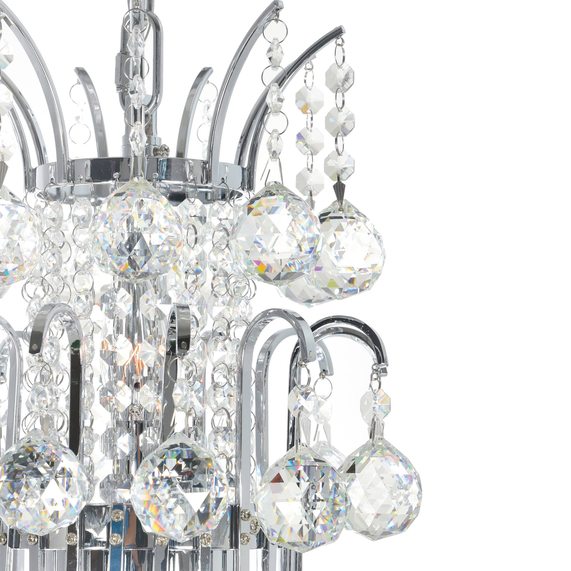 Left. CWI Lighting - Princess 8 Light Down Chandelier With Chrome Finish - Chrome.