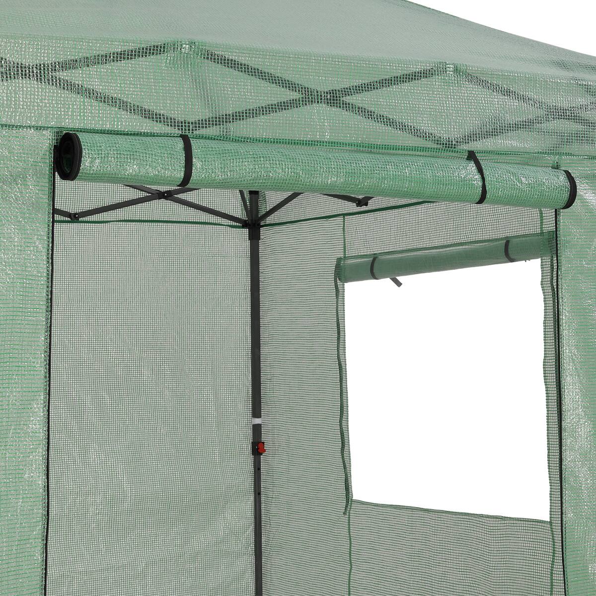 Alt View 1. Ainfox - Ainfox 10x10ft Instant Pop-up Greenhouse, Indoor Outdoor Plant Gardening Green House - green.