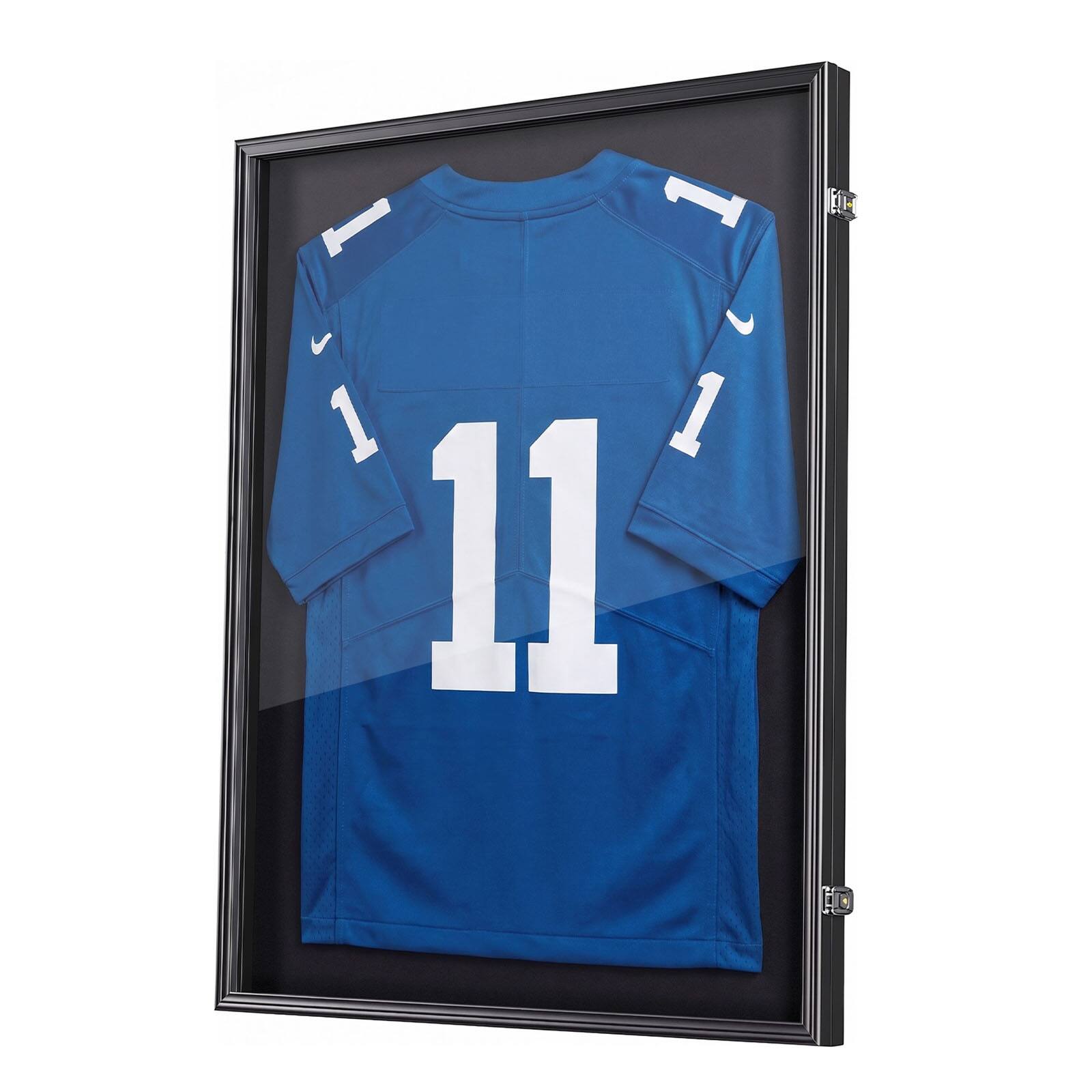 Alt View 5. VEVOR - Jersey Frame Display Case, 36.4 x 28.3 x 1.5 in, Wooden Sport Jersey Shadow Box with 98% UV Protection PC Panel - Black.