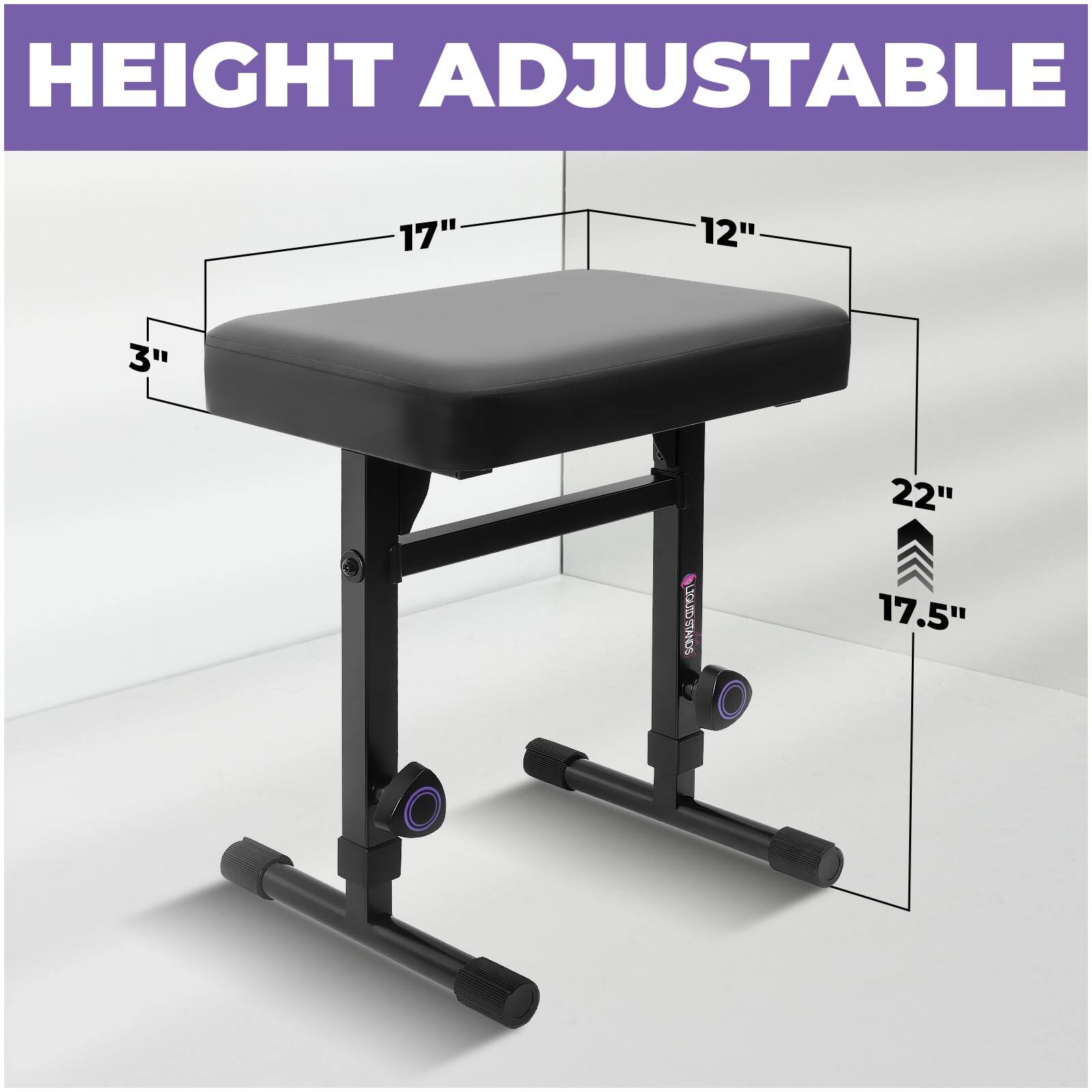 HEIGHT ADJUSTABLE

- 17"
- 12"
- 3"
- 22"
- 17.5"