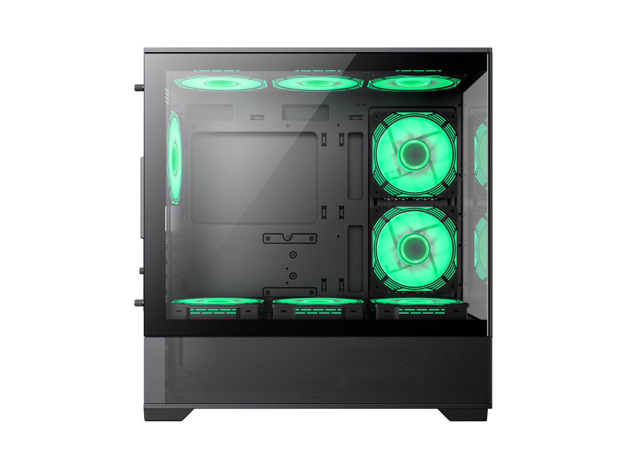 Alt View 3. GAMEMAX - GAMEMAX VISTA MB Black USB3.0 Micro-ATX Tower Tempered Glass Computer Case. Fan is Not Included. - Black.