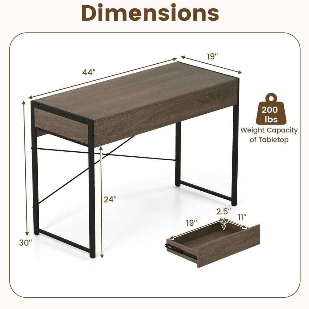 Dimensions: 19" x 44"  
Weight Capacity of Tabletop: 200 lbs  
Tabletop: 24" x 19" x 2.5"  
Drawer: 11" x 19" x 30"