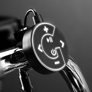 Alt View 6. GoHawk - T1000 4-Channel Bluetooth Stereo Amplifier w/ AUX USB Music SD Radio for Harley Touring, ATV, UTV, Polaris RZR, Can-Am - Black.