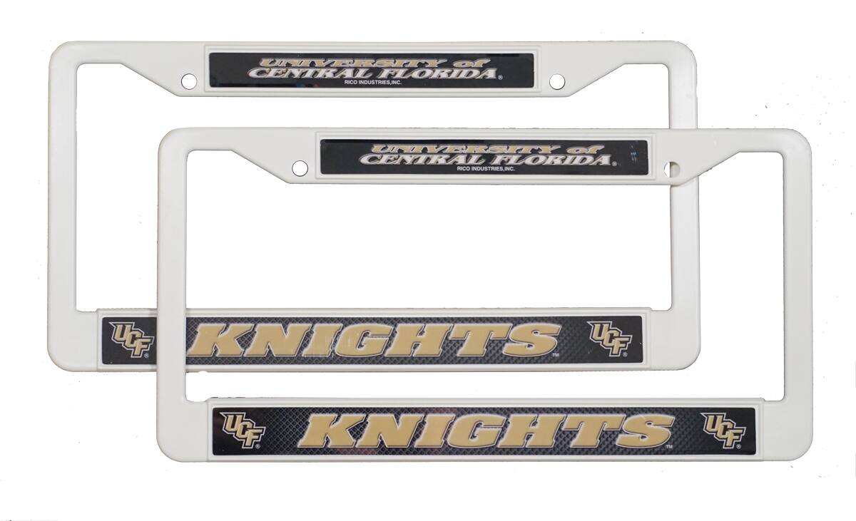 Rico Industries - Central Florida UCF Knights Plastic License Plate Frame Set of 2 - Multi
