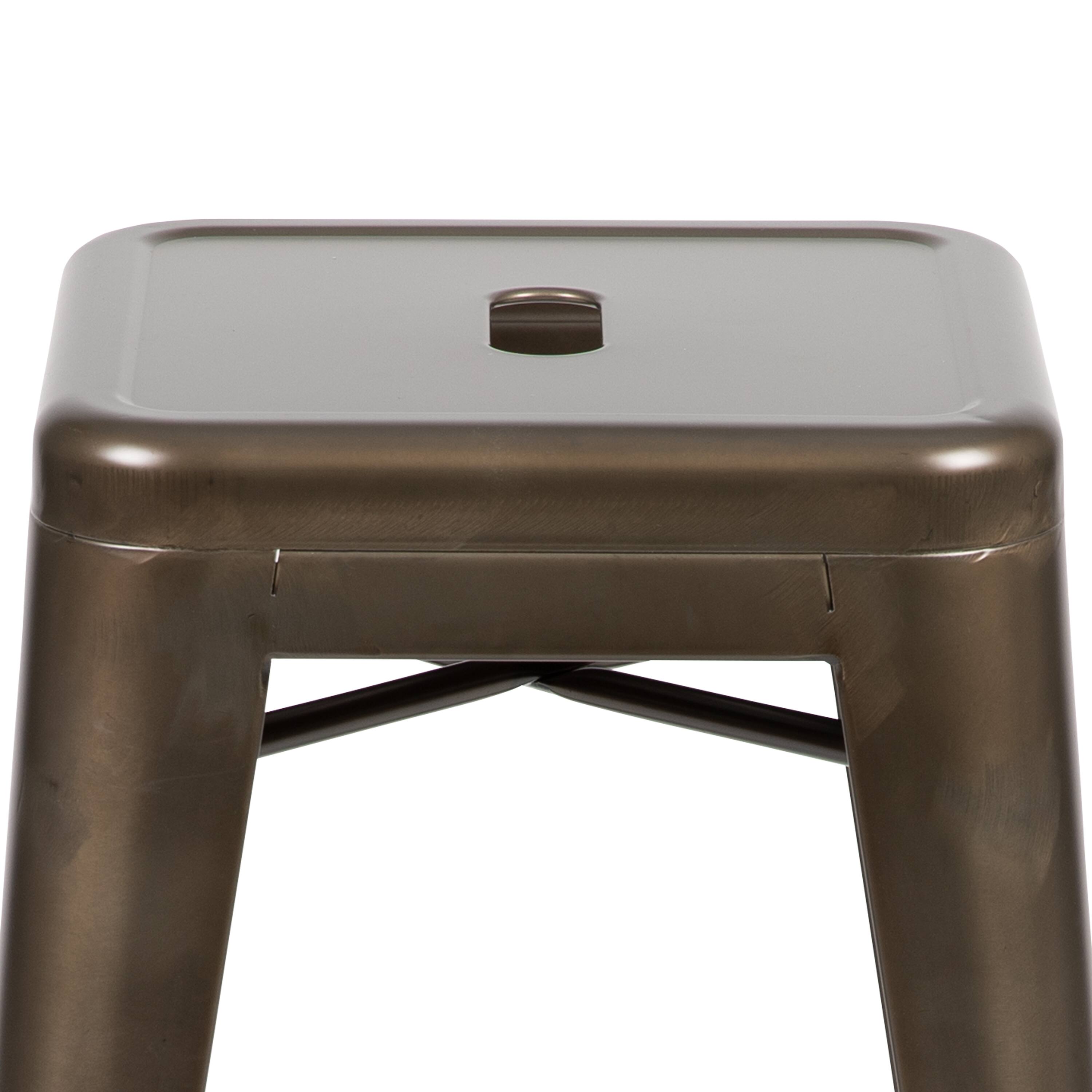 Alt View 13. Alamont Home - 24" High Metal Counter-Height, Indoor Bar Stool - Stackable Set of 4 - Gun Metal.