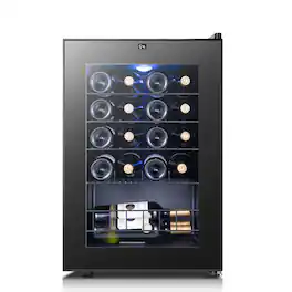 Yeego - Wine Refrigerator Cooler, 20 Bottle Small Wine Fridge, Mini Freestanding Wine Cellars for Home, Office - Black