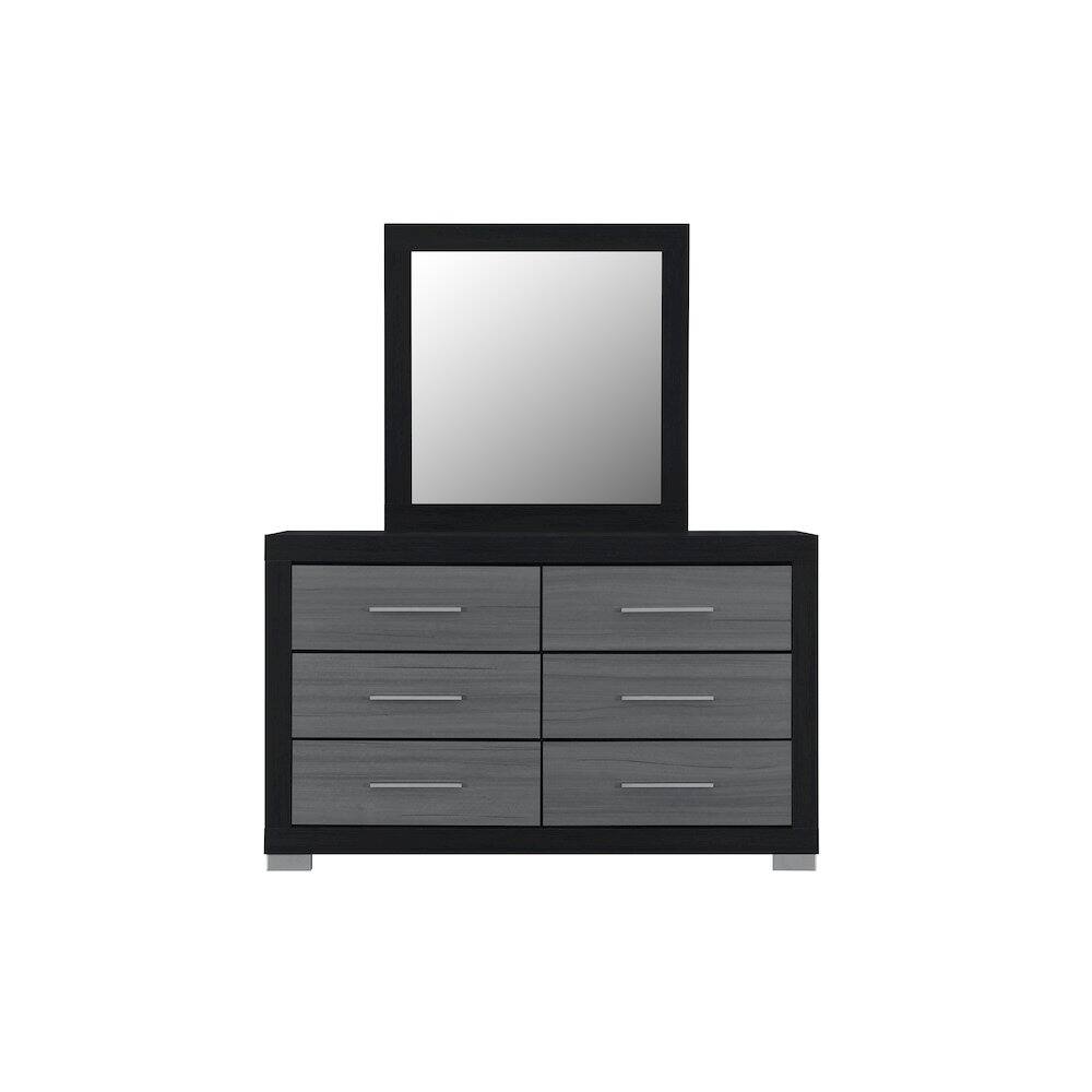 Angle. Global Furniture USA - Emma Black/Grey Mirror - Black,Grey.