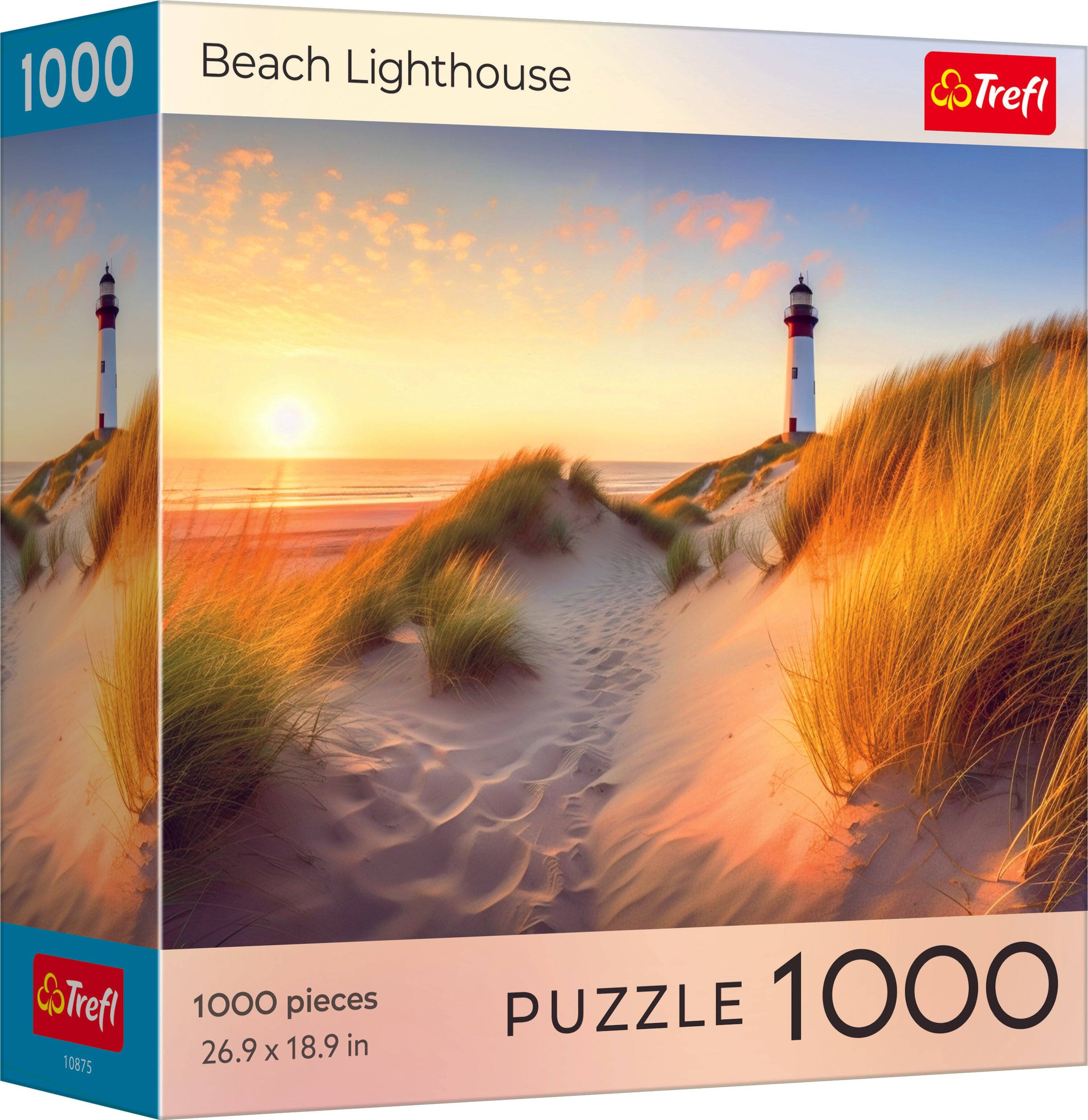 Trefl - Red 1000 Piece Sunset Beach Lighthouse