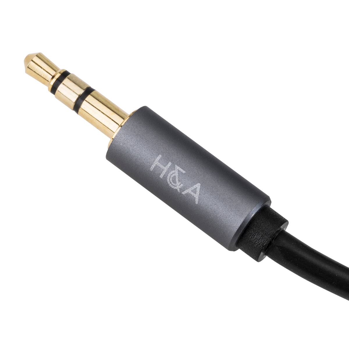 H&A Stereo Mini Male to Stereo Mini Male Auxilary Cable (Gold Series ...