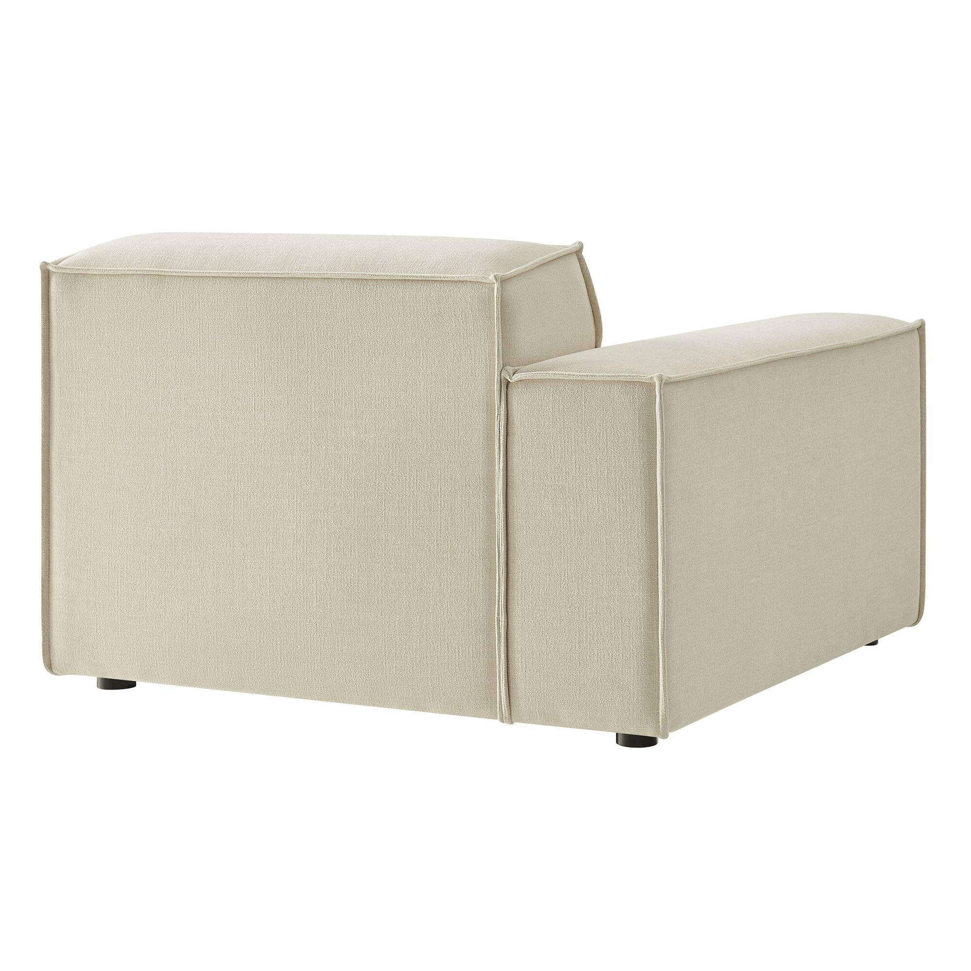 Alt View 5. Modway - Restore Performance Fabric Upholstered Left-Facing Modular Lounge Chair by Modway - Ecru.