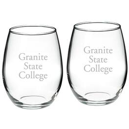 Jardine - Granite State College 21oz. 2-Piece Stemless Wine Glass Set - Multicolor