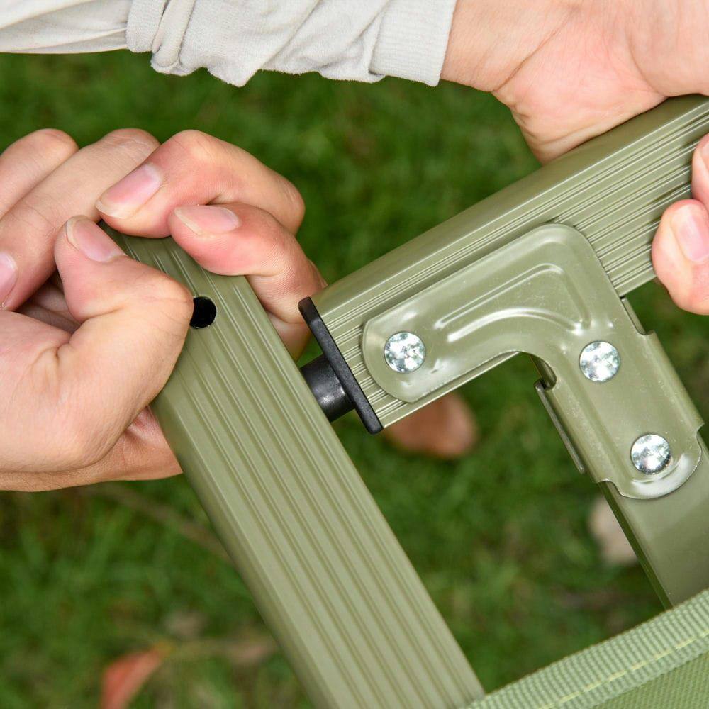 Angle. Resenkos - Camping Tent Cot, Single Person Folding Cot Combo, Off-Ground Tent with Covered Outdoor Bed and Carry Bag - Green.