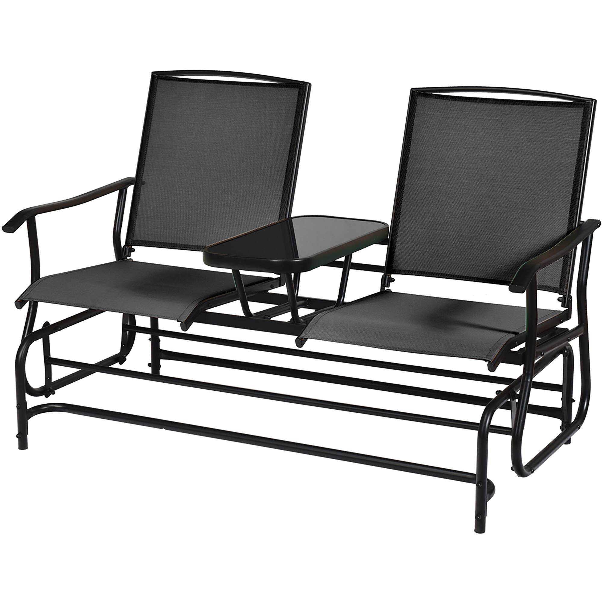 Alt View 9. Costway - Costway 2 Person Outdoor Patio Double Glider Chair Loveseat Rocking - Black.