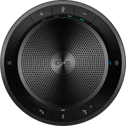 Front. EPOS - EPOS Portable Bluetooth Speakerphone - Black, Gray - Black.