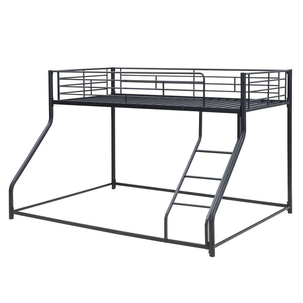 Alt View 10. Loheer - Loheer Twin XL Over Queen Bunk Bed Black Metal Floor Bed Frame - Black.