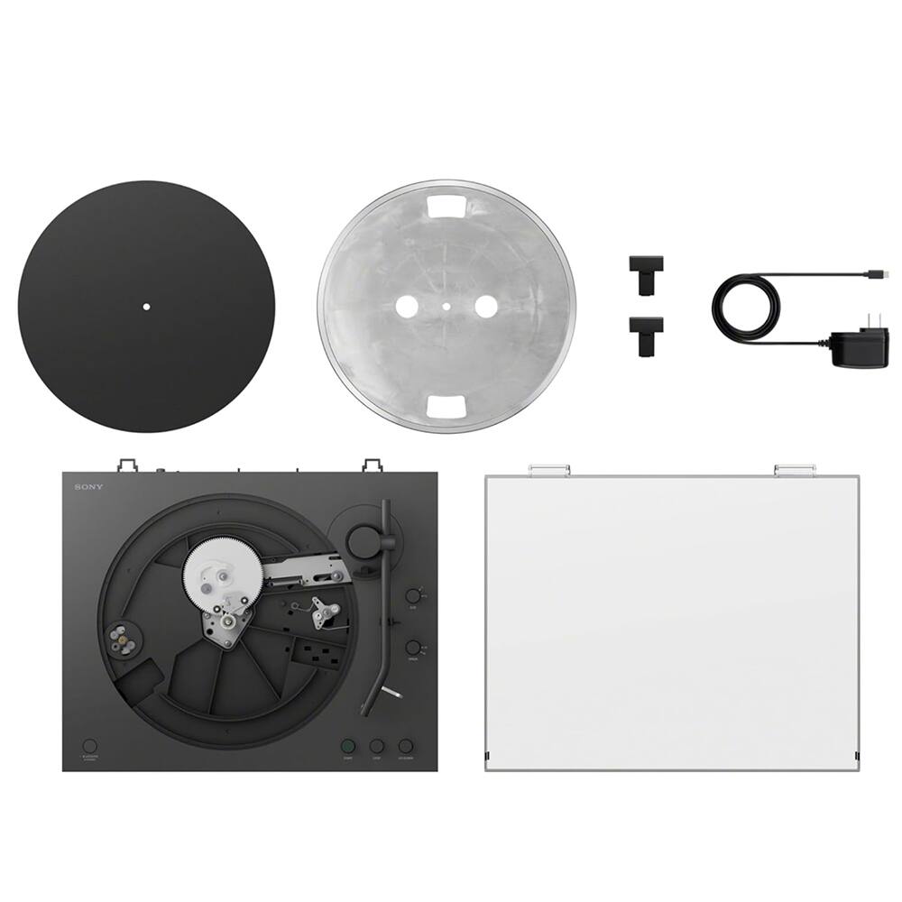 Alt View 8. Sony - PS-LX3BT Full Auto Playback Turntable, Bluetooth + Extended Warranty & AT-SP3X Speakers Bundle.