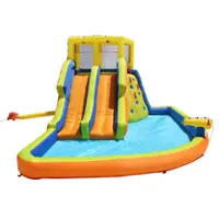 Banzai Double Drench Water Park, Inflatable Outdoor Backyard Water Slide Splash Toy - Front_Zoom