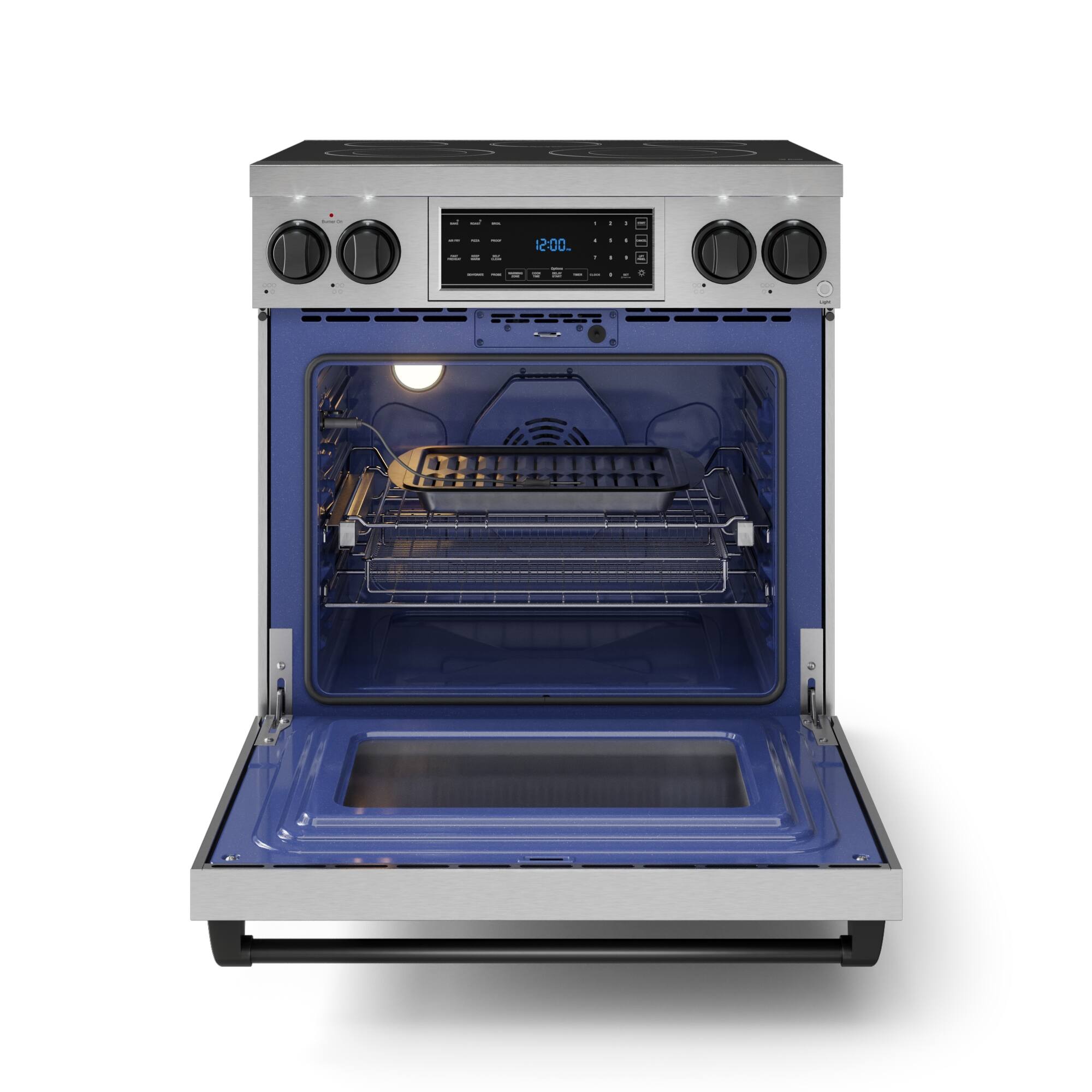 Alt View 11. Thor Kitchen - Gordon Ramsay Series by Thor Kitchen 4.55 Cu. Ft Freestanding Electric Range with Black Hardware - Stainless Steel.