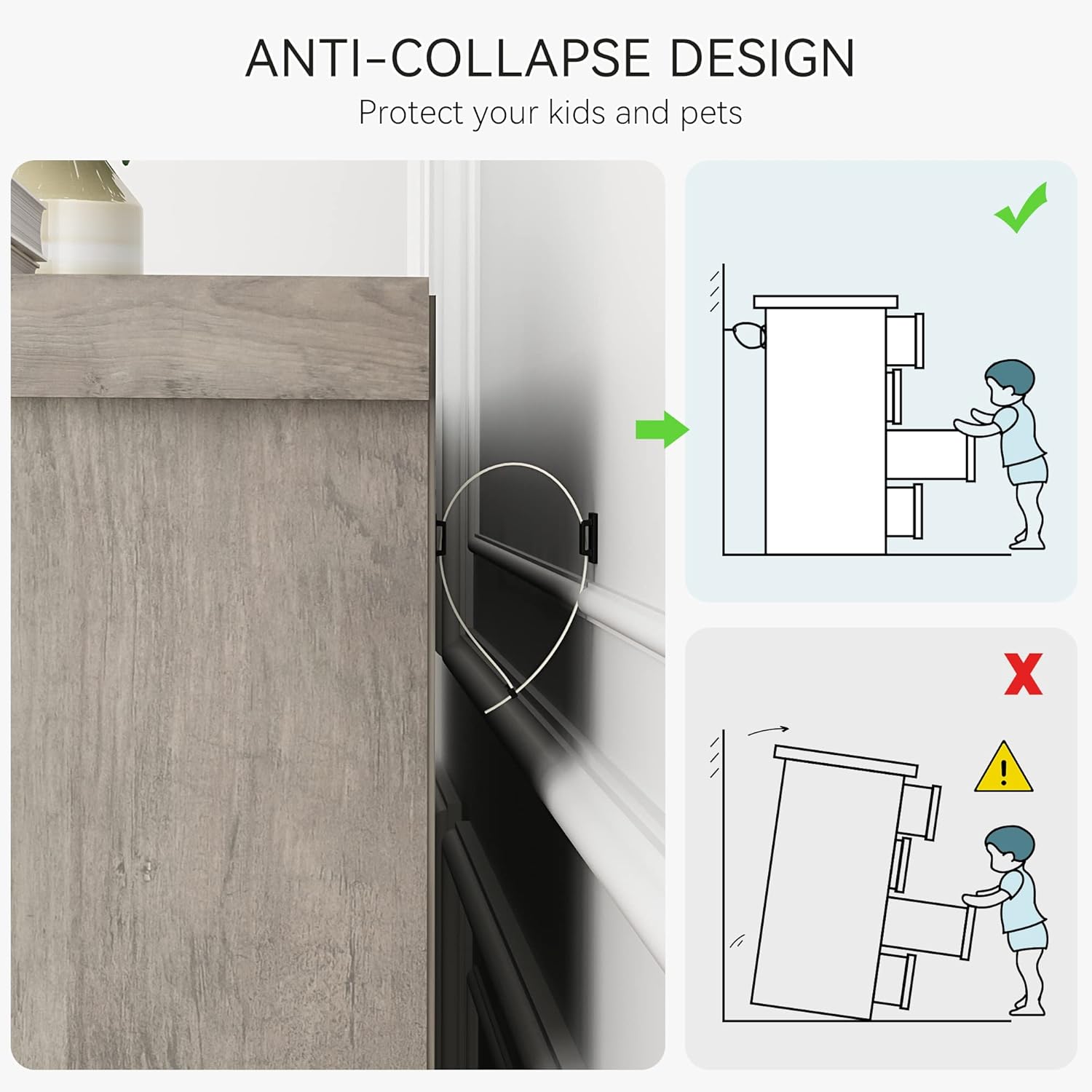 ANTI-COLLAPSE DESIGN  
Protect your kids and pets