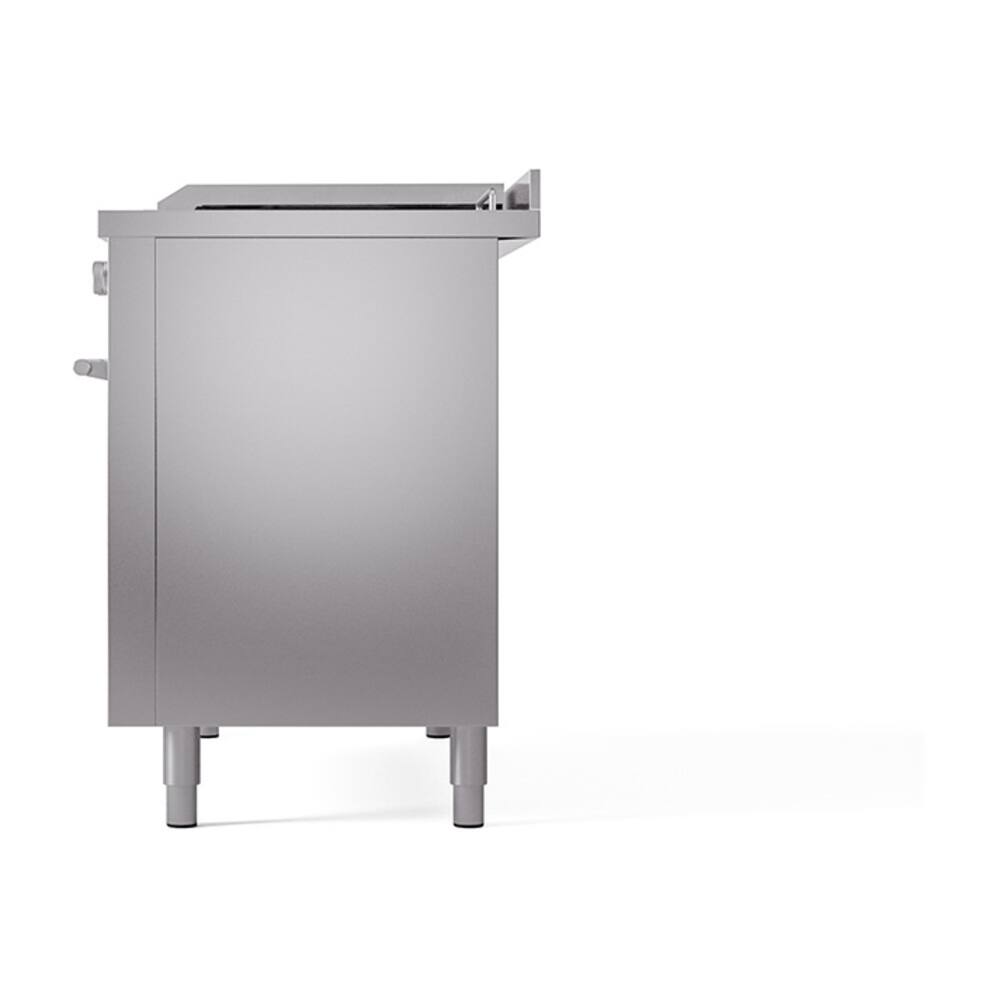 Alt View 4. ILVE - ILVE Professional Plus II Series 48 in. Dual Fuel Range with 5 Sealed Burners + Griddle (Liquid Propane, Satin Trim) - Stainless Steel.